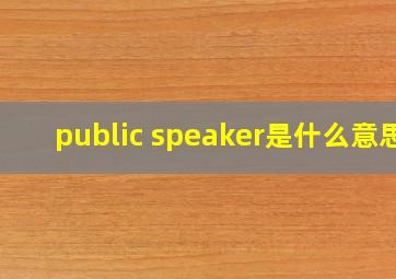 public speaker是什么意思